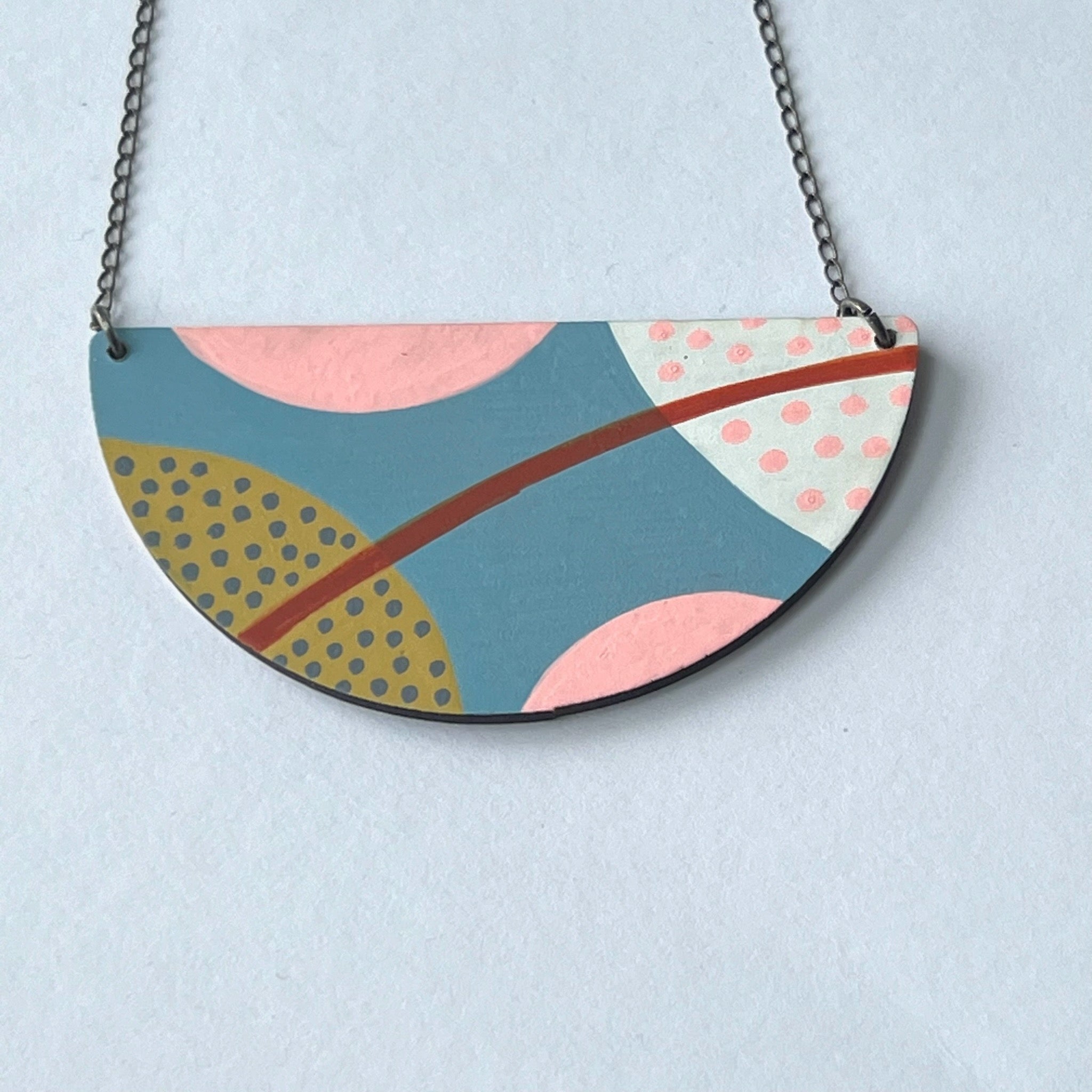 SUPER SECONDS - REVERSIBLE Hand painted pendant necklace