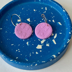 SALE- Embossed Lilac Earrings