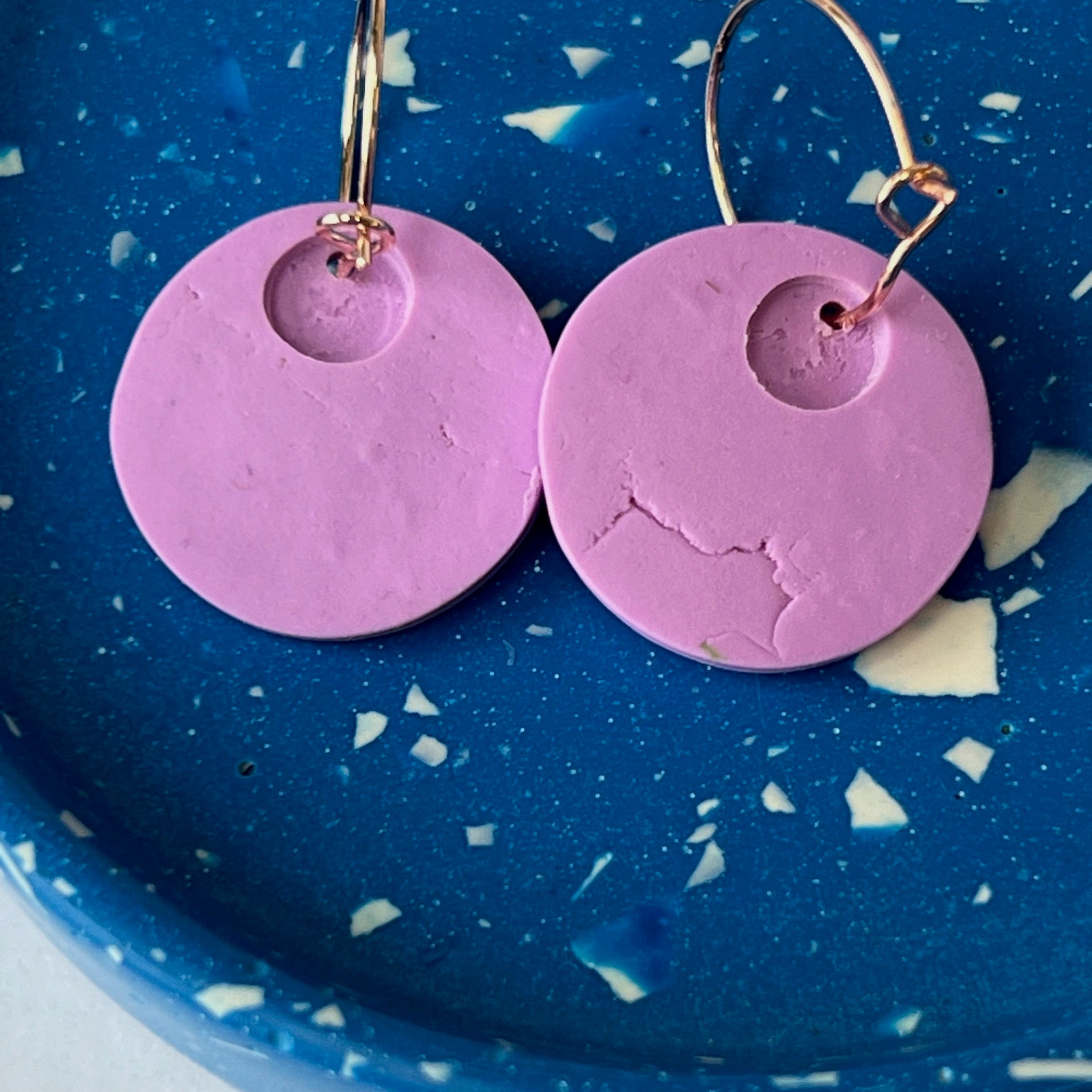 SALE- Embossed Lilac Earrings