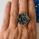 Load image into Gallery viewer, SALE- Grey Hexagon Ring
