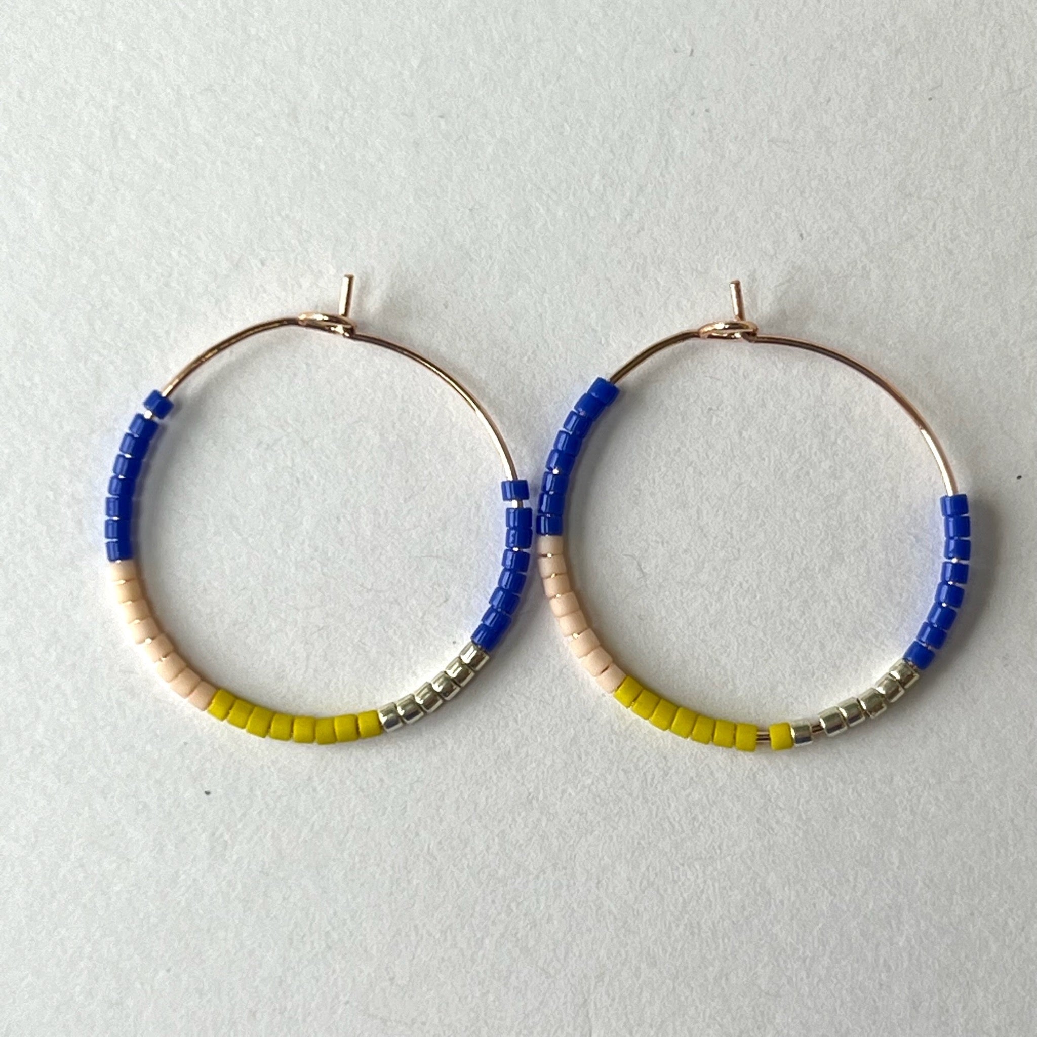 SALE - Beaded Hoop Earrings