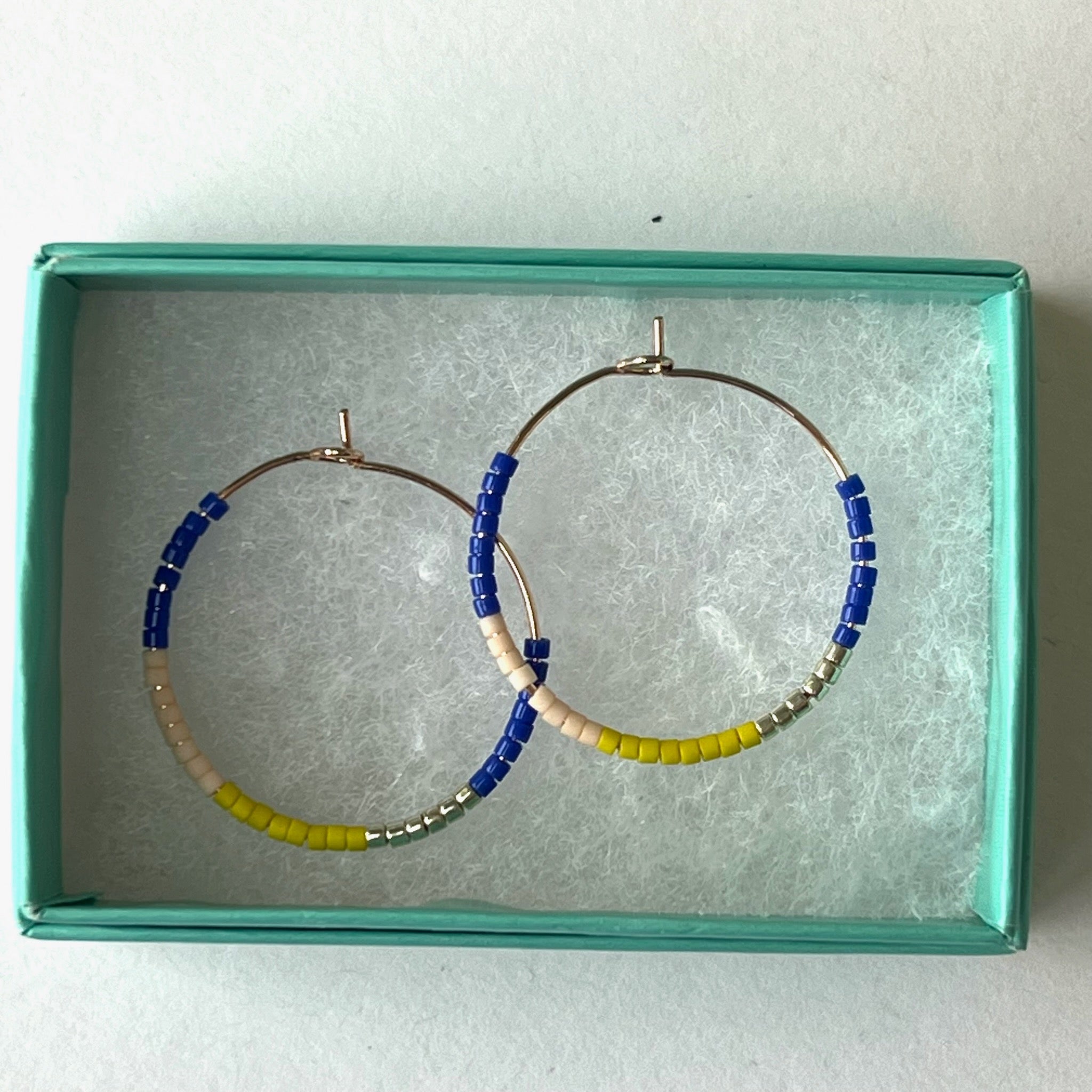 SALE - Beaded Hoop Earrings