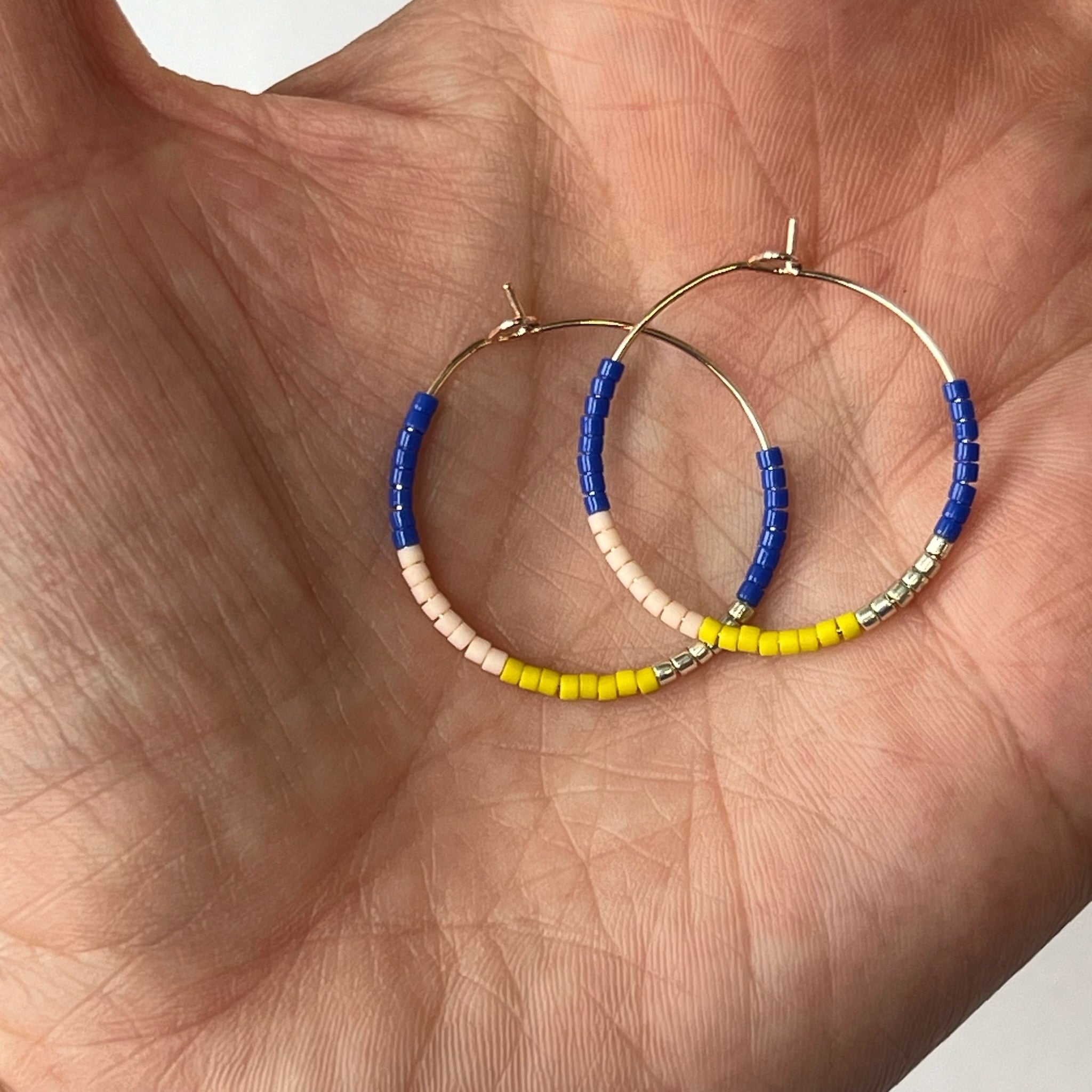 SALE - Beaded Hoop Earrings