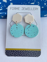 Load image into Gallery viewer, SUPER SECONDS- BLUE DANGLE EARRINGS
