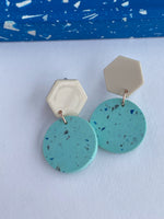 Load image into Gallery viewer, SUPER SECONDS- BLUE DANGLE EARRINGS
